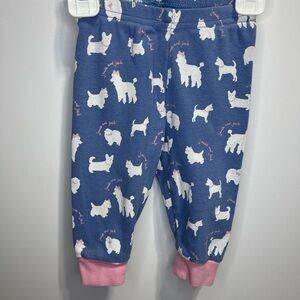 Janie and Jack Blue Pants with White Dog Print Girl 6-12 months